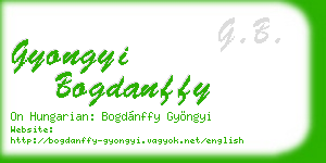gyongyi bogdanffy business card